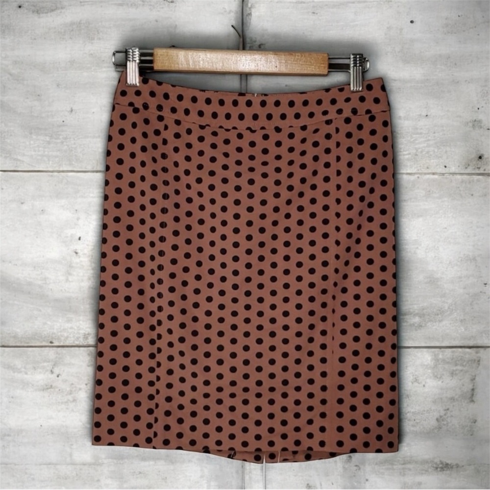 LOFT skirt women's size 2P 2 petite skirt brown like makeup color with black ci…